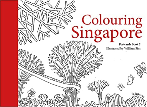 Coloring Singapore Postcard