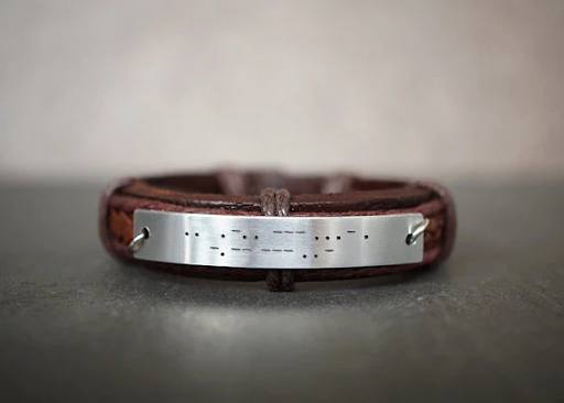 secret message leather bracelet