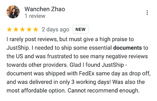 justship customer review
