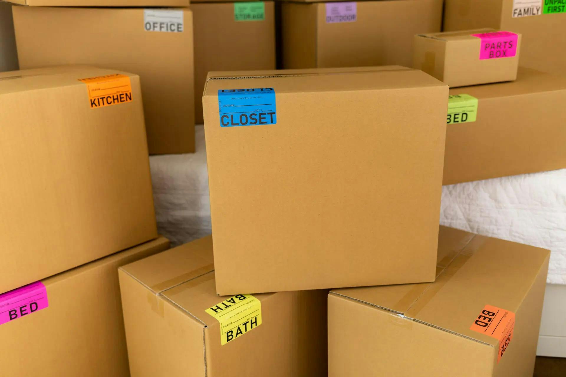 colour coding boxes for relocation